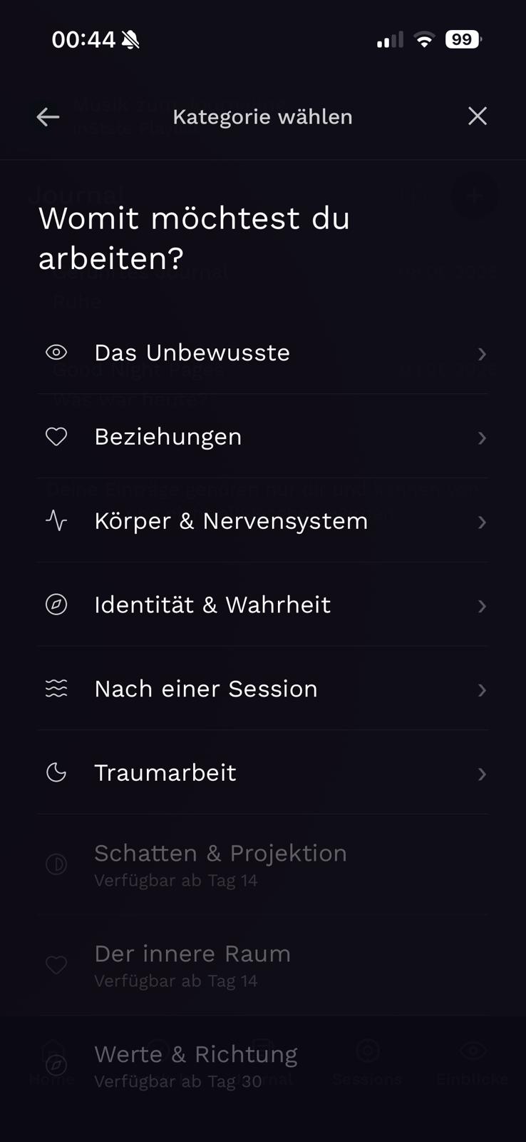 Geführte Übungen, Journal & Audio