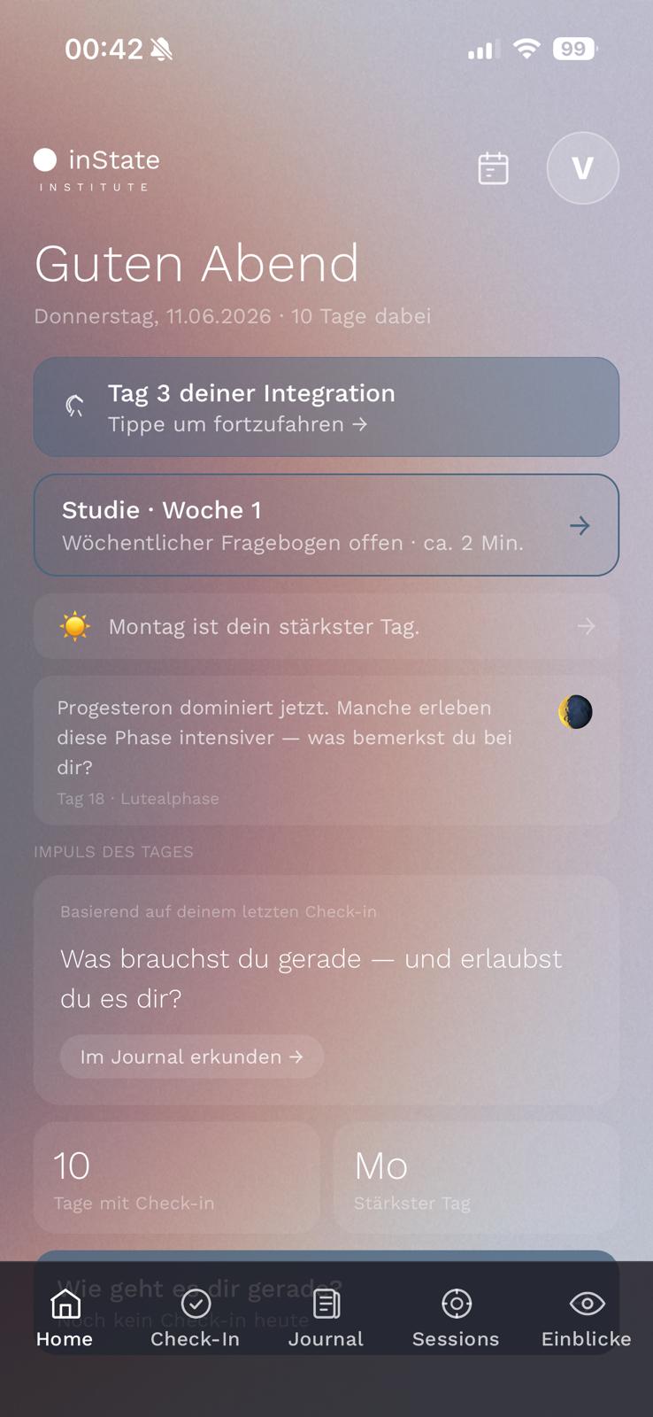 Home Screen - Guten Abend Dashboard
